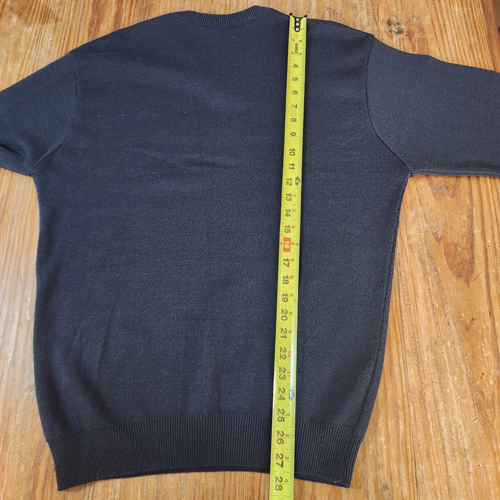 Lacoste Sport Men's V-Neck Wool Blend Navy Blue‎ Sweater Logo XL 6 Alligator - Picture 6 of 9